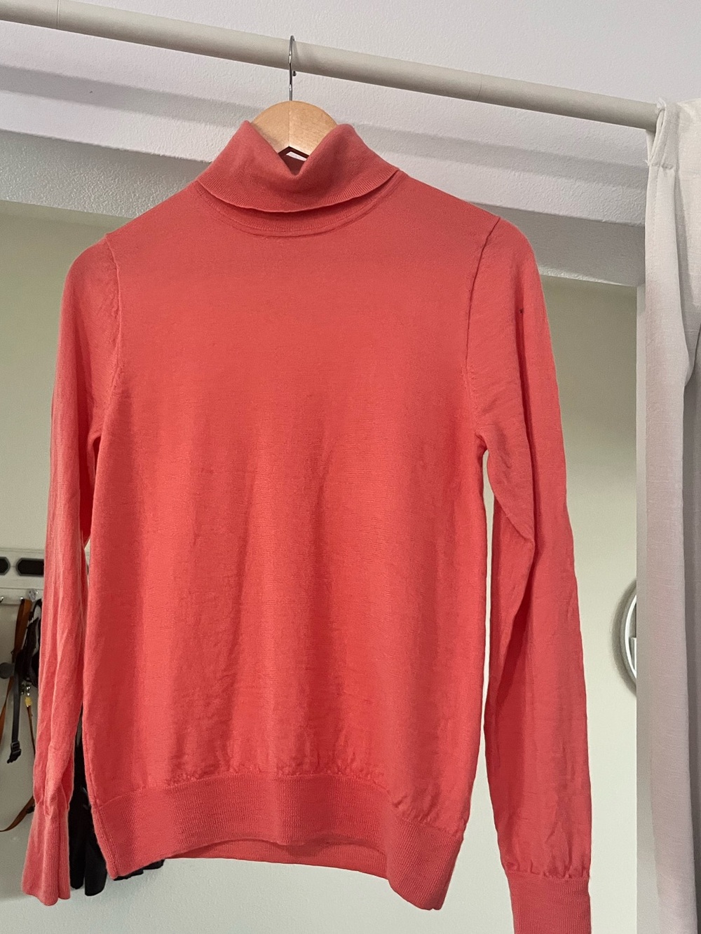 J. Crew Coral Cowl-Neck Lightweight Sweater - Merino Wool
